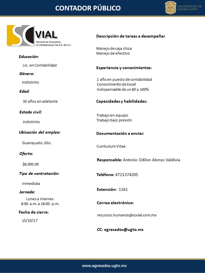 Vacante Vial Contabilidad